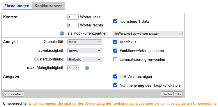[Bildschirmausschnitt für Konfiguration]